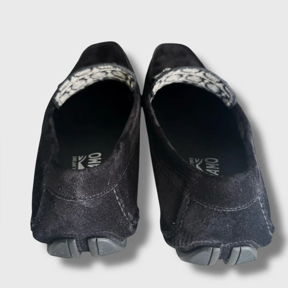 Ferragamo Parigi Gancini Bit Driver Black Nubuck Loafer Men’s 7 N (US 8) Italy